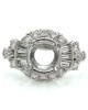 Round and Baguette Semi Mount Ring